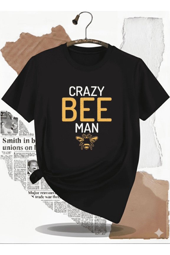 Crazy Bee Man Funny Bee Lover T-Shirt, for men & women, S-5XL