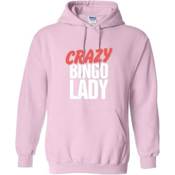 Crazy Bingo Lady Funny Game Lucky Number Gambling Hobby Graphic Pullover Hoodie, up to size 5XL
