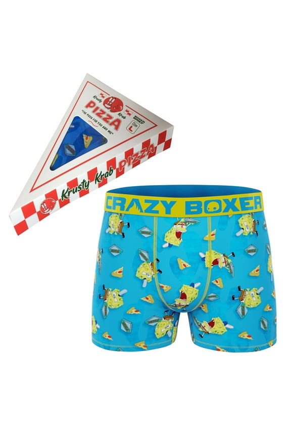Crazy Boxer SpongeBob SquarePants Boxer Briefs in Pizza Box-Small