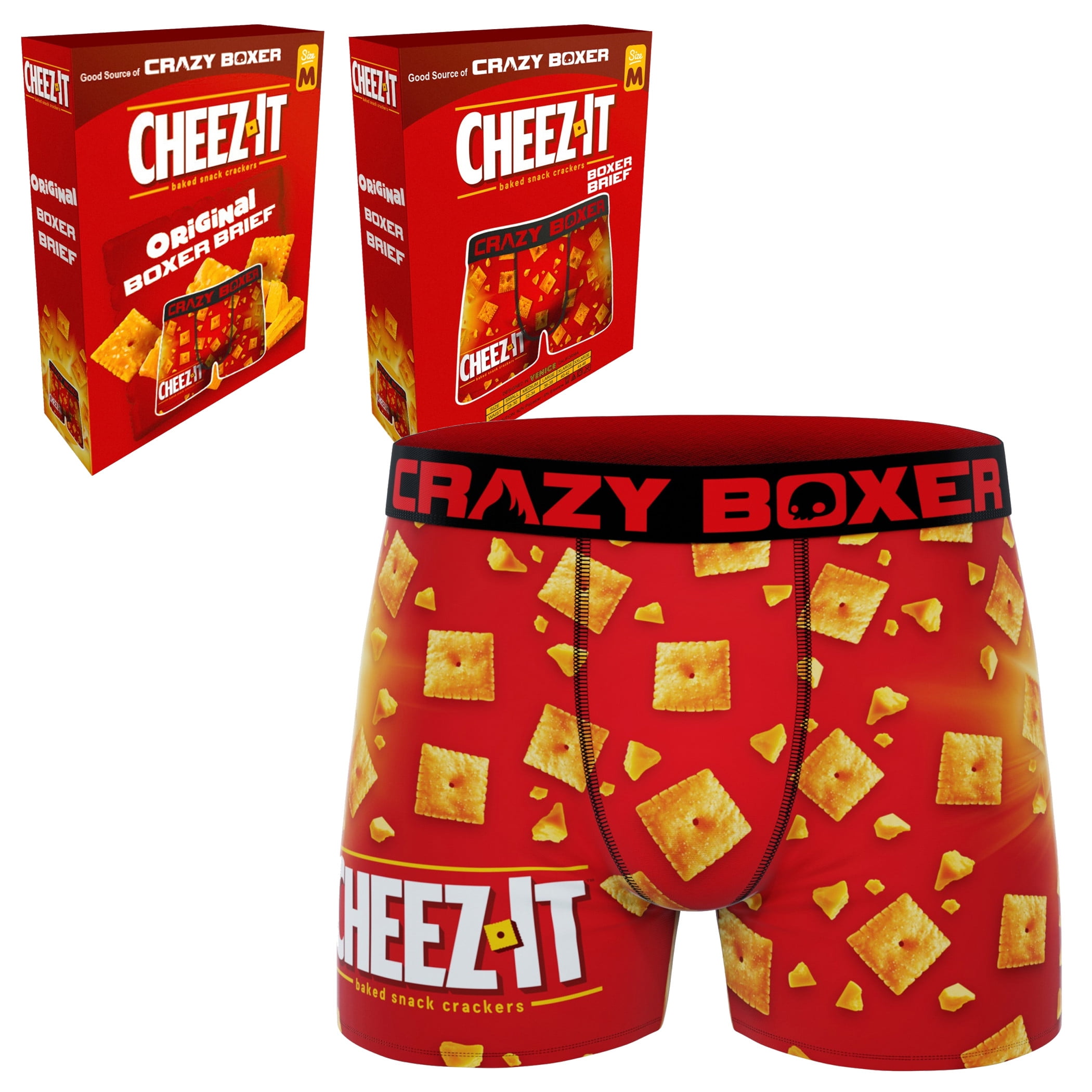 Crazy Boxers Cheez-It All Over Boxer Briefs Cracker Box-XLarge (40-42) 