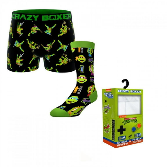Crazy Boxers Teenage Mutant Ninja Turtles Boxer Briefs and Socks Game Box Set-Large (36-38)