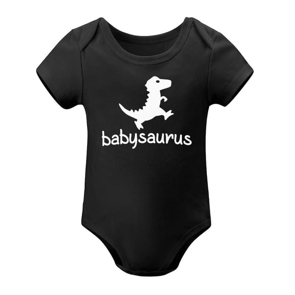 Crazy Bros Tees Babysaurus Baby Bodysuit - Adorable Infant Boy Girl Romper Clothing Newborn Unisex Clothes Black-style 6months