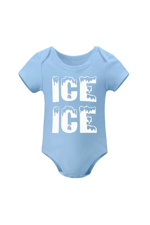 Crazy Bros Tees Ice Ice Baby Bodysuit - Funny Infant Outfit Boy Girl Clothing Adorable Romper Unisex Clothi Sky Blue-style 3months