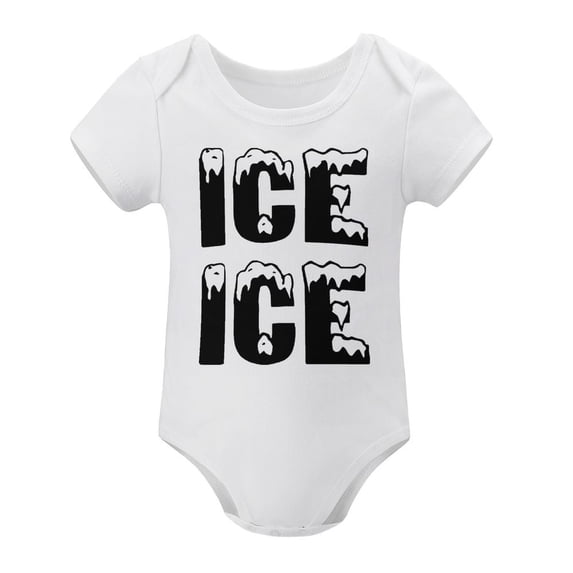 Crazy Bros Tees Ice Ice Baby Bodysuit - Funny Infant Outfit Boy Girl Clothing Adorable Romper Unisex Clothi White-style-1 9months