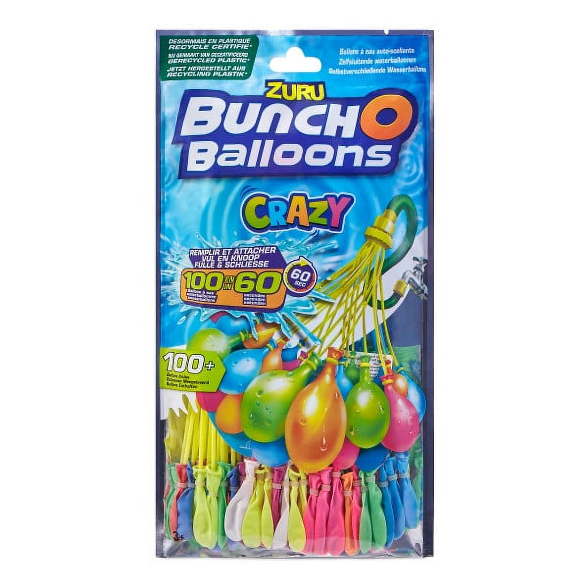 Crazy Bunch O Balloons 100 Rapid-Filling Self-Sealing Water Balloons (3 Pack) by ZURU - image 1 of 7