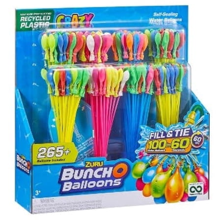 Crazy Bunch O Balloons 265 Rapid-Filling Self-Sealing Water Balloons (8 Pack) by ZURU