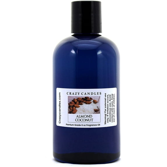 Crazy Candles 8oz Almond Coconut 8 Fl Oz Bottle (237ml) Premium Grade Scented Fragrance Oil