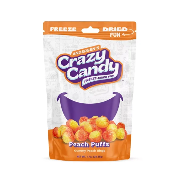 Crazy Candy Peach Puff Freeze Dried Candy