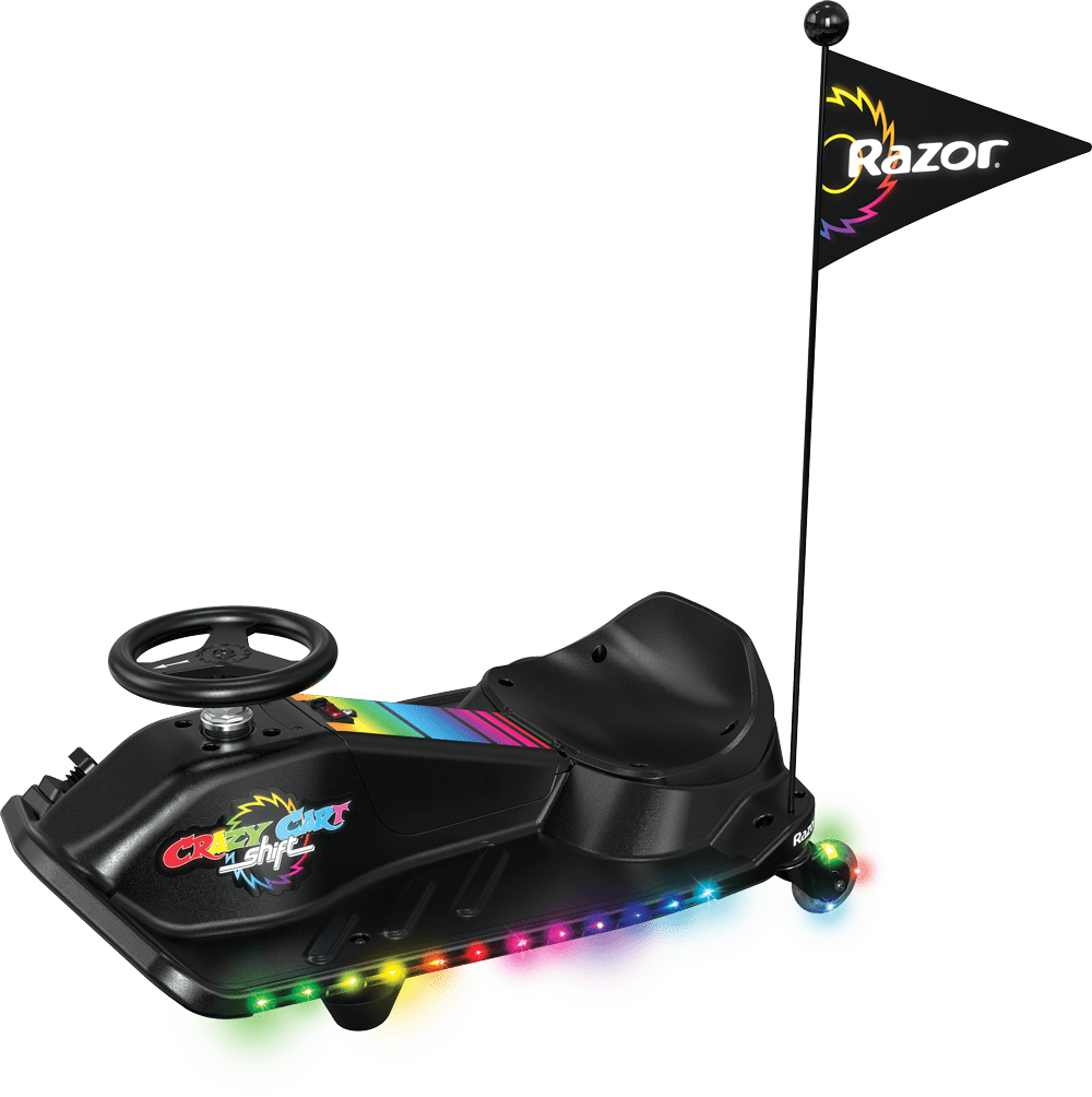 Crazy Cart Shift Lightshow by Razor - 12V Electric Drifting Go-Kart for Kids Ages 6+, up to 8 mph