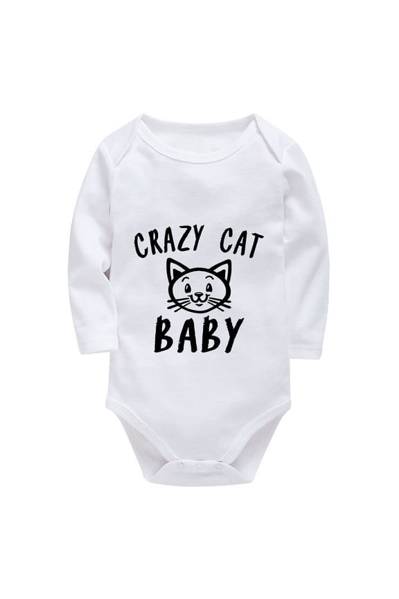 Crazy Cat Baby Newborn Boy Hospital Outfit Long Sleeve Unixex Baby Outfits White Clothes for Baby Boys 0-6 Months