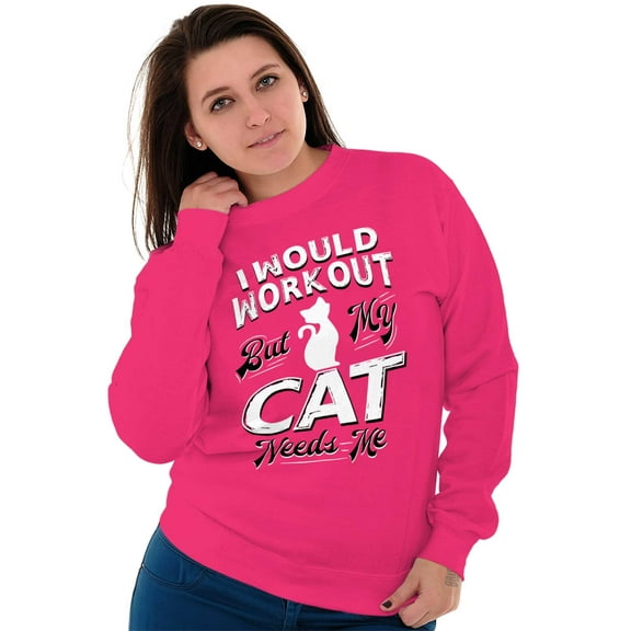 Crazy Cat Ladies Funny Gym Workout Women Crewneck Sweatshirt Brisco Brands S