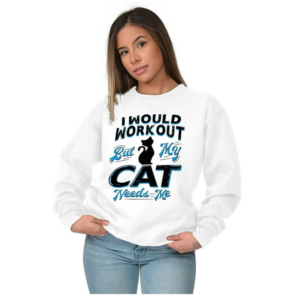 Crazy Cat Ladies Funny Gym Workout Women Crewneck Sweatshirt Brisco Brands S