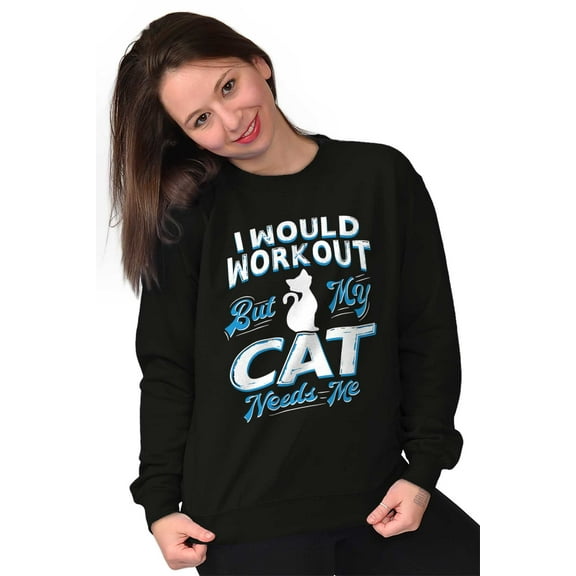 Crazy Cat Ladies Funny Gym Workout Women Crewneck Sweatshirt Brisco Brands X