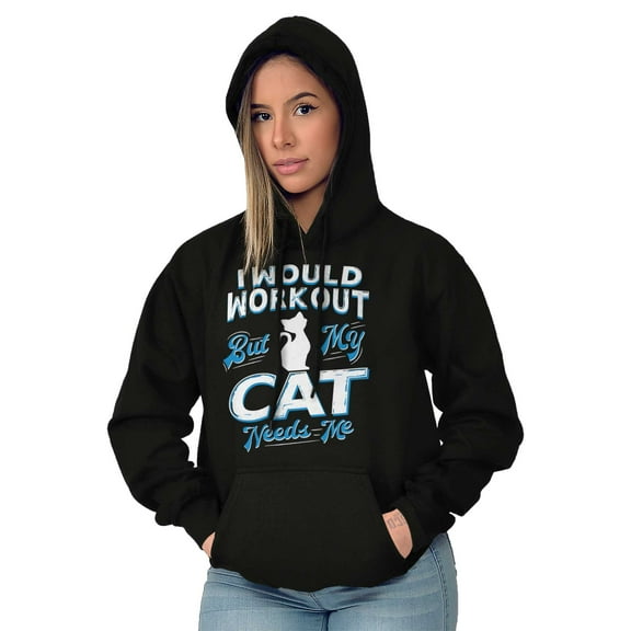 Crazy Cat Ladies Funny Gym Workout Women Plus Size Graphic Pullover Hoodie Brisco Brands 2X
