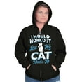 thumbnail image 1 of Crazy Cat Ladies Funny Gym Workout Womens Plus Size Graphic Zipper Hoodie Brisco Brands 2X, 1 of 5