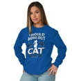 thumbnail image 1 of Crazy Cat Ladies Funny Gym Workout Women's Long Sleeve T Shirt Brisco Brands X, 1 of 6