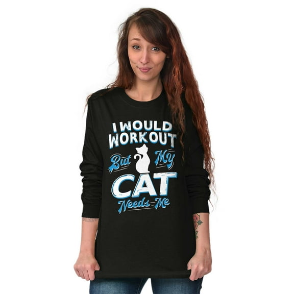 Crazy Cat Ladies Funny Gym Workout Women's Long Sleeve T Shirt Brisco Brands X