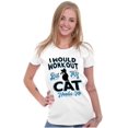 thumbnail image 1 of Crazy Cat Ladies Funny Gym Workout Womens Slim Fit Graphic Tee Brisco Brands L, 1 of 5