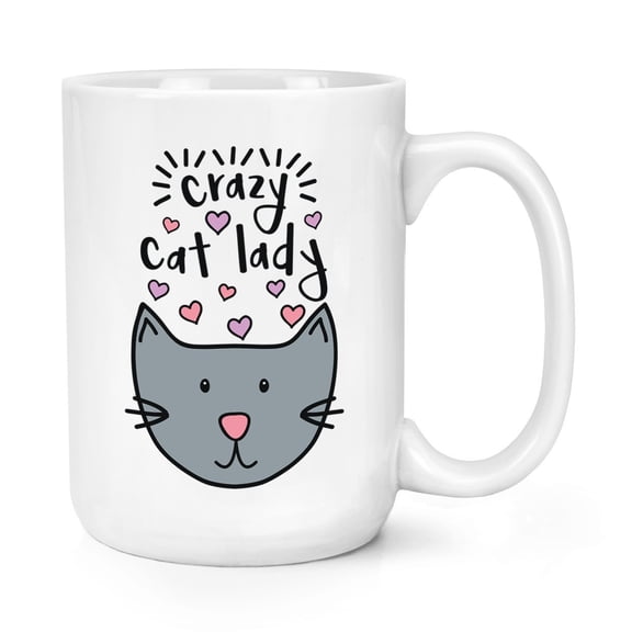 Crazy Cat Lady 11-15oz Large Mug Cup - Funny Kitten Big