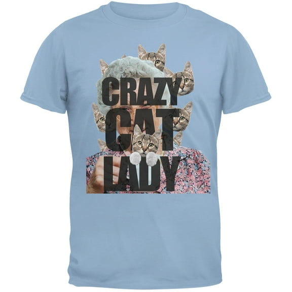 Crazy Cat Lady Blue Adult T-Shirt - X-Large