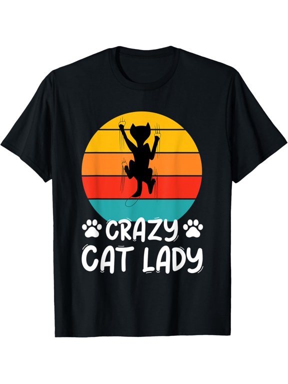Crazy Cat Lady- Cat T-Shirt men and women can wear, black, white, gifts