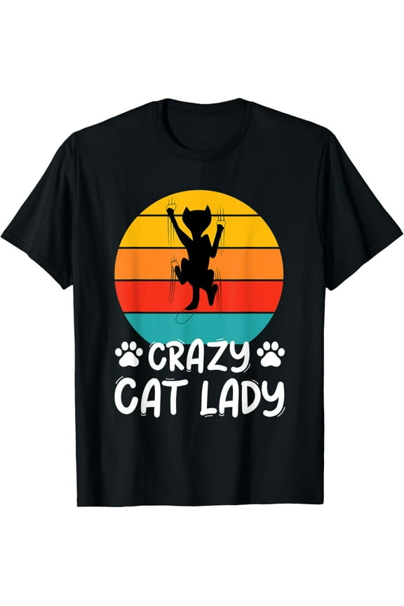 Crazy Cat Lady- Cat T-Shirt men and women can wear, black, white, gifts