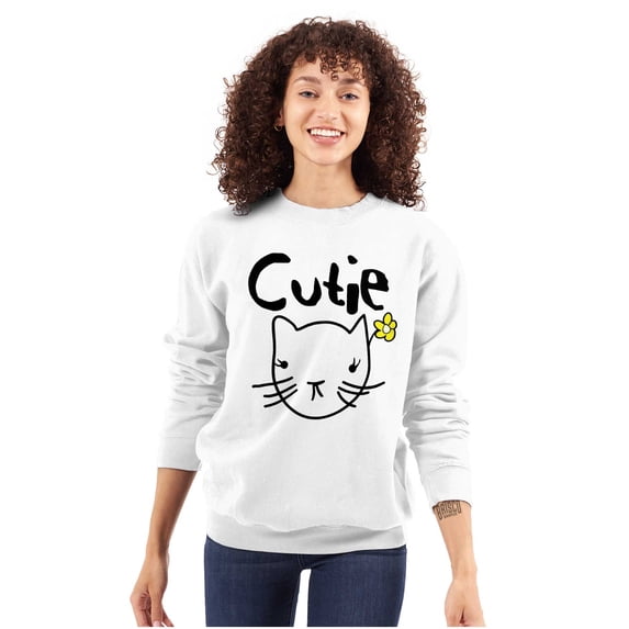 Crazy Cat Lady Cutie Feline Kitty Women Crewneck Sweatshirt Brisco Brands X