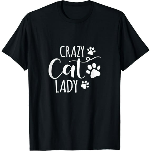 Crazy Cat Lady Funny Cat Meow for Men Women Love cat T-ShirtMen and women, White Black T-shirt, size: Extra large S-376XL