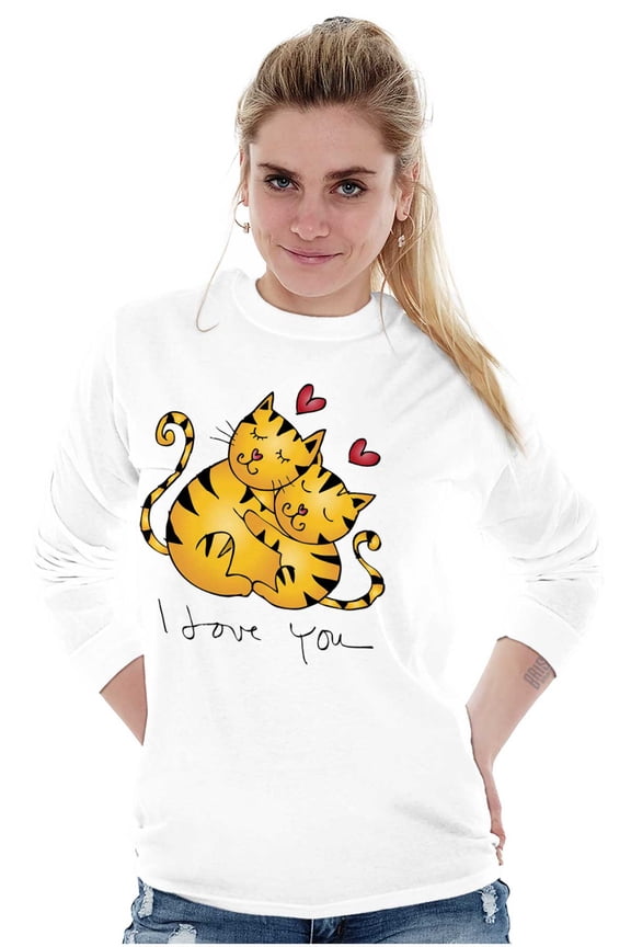 Crazy Cat Lady I Love You Kitties Women's Long Sleeve T Shirt Brisco Brands S
