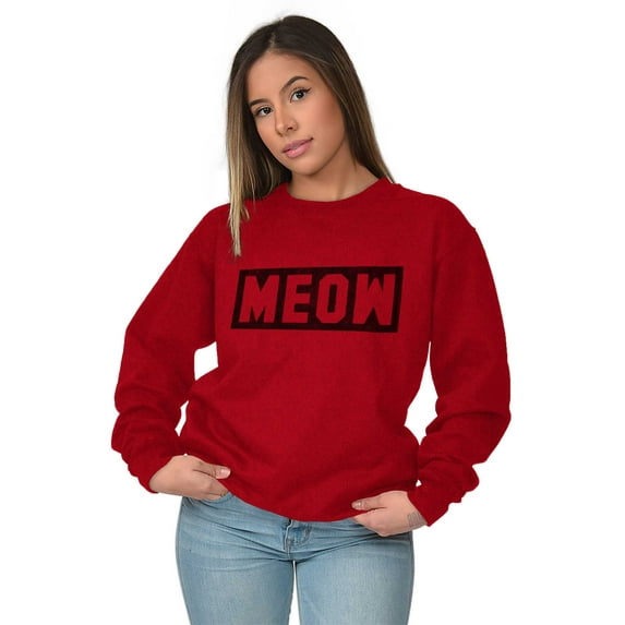Crazy Cat Lady Meow Kittycat Lover Women Crewneck Sweatshirt Brisco Brands 4X