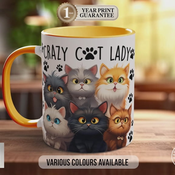 Crazy Cat Lady Mug | Funny Cat Lover Gift | Handmade UK