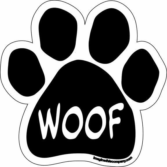 Imagine This Paw Car Magnet, Woof, 5-1/2-Inch by 5-1/2-Inch