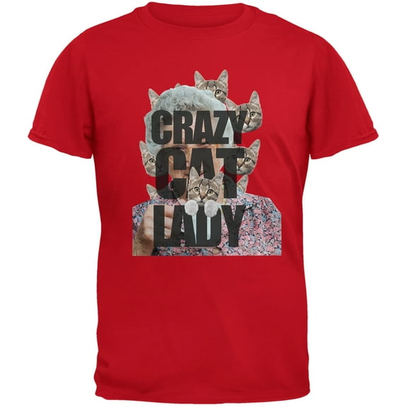 Crazy Cat Lady Red Youth T-Shirt - X-Large(18)