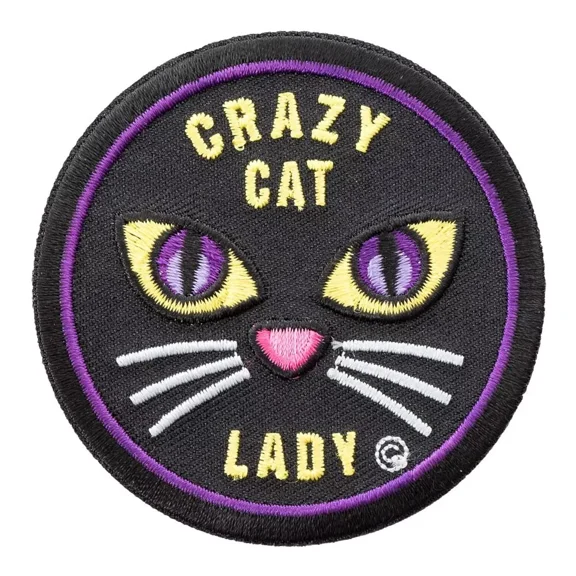 Crazy Cat Lady Round Patch, Cat Lover Patches