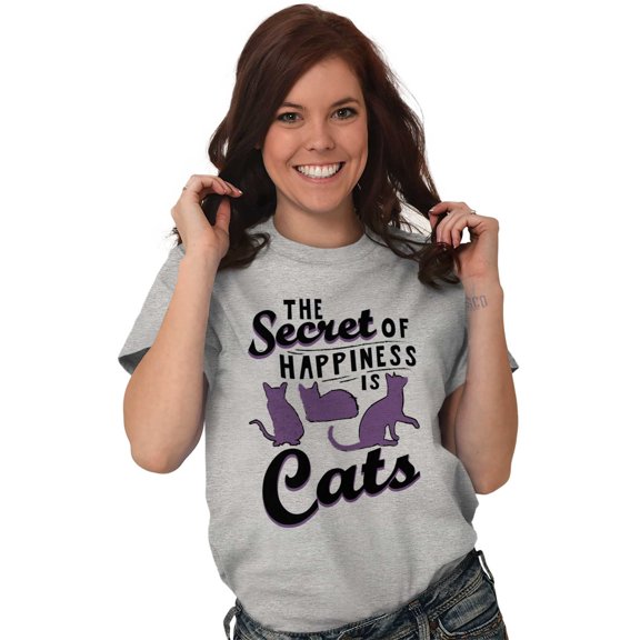 Crazy Cat Lady Secret of Happiness Women's Graphic T Shirt Tees Brisco Brands M