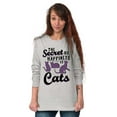 thumbnail image 1 of Crazy Cat Lady Secret of Happiness Women's Long Sleeve T Shirt Brisco Brands S, 1 of 6