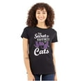 thumbnail image 1 of Crazy Cat Lady Secret of Happiness Womens Fitted Plus Size Graphic Tee Brisco Brands 2X, 1 of 5
