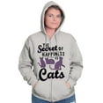 thumbnail image 1 of Crazy Cat Lady Secret of Happiness Zip Hoodie Sweatshirt Women Brisco Brands L, 1 of 6
