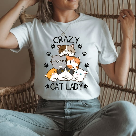 Crazy Cat Lady Shirt – Funny Cat Mom T-Shirt, Cat Lovers Tee, Mother's Day Gift, Animal Lover Shirt for Women