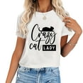 thumbnail image 1 of Crazy Cat Lady Stylish Graphic Women's Short Sleeve T-Shirt, Micro-Stretch & Comfortable Cat Lover Gifts, 1 of 5