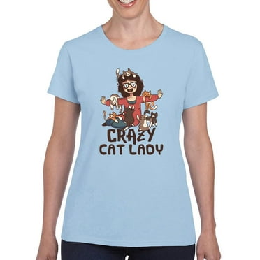 Crazy Cat Lady T-Shirt Women -Smartprints Designs, Female 3X-Large