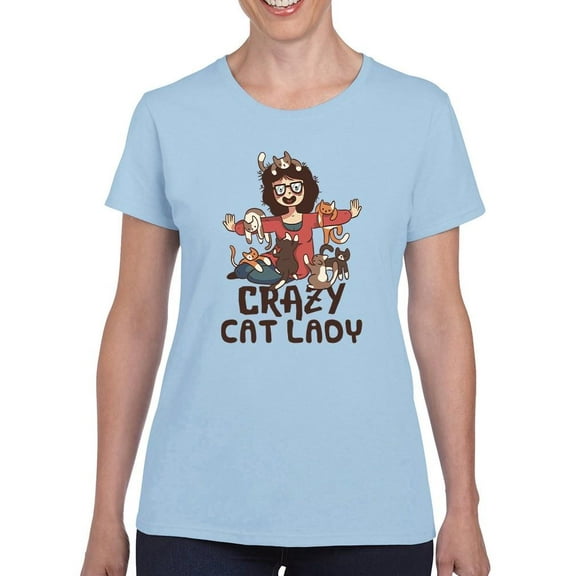 Crazy Cat Lady T-Shirt Women -Smartprints Designs, Female x-Large