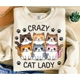 thumbnail image 1 of Crazy Cat Lady T-shirt, Funny Cats T-shirt, Kitten Shirt, Cat Lover Shirt, Paw TH190553, 1 of 5