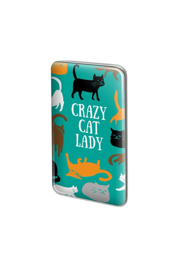 Crazy Cat Lady Teal Orange Black Brown Metal Rectangle Lapel Hat Pin Tie Tack Pinback