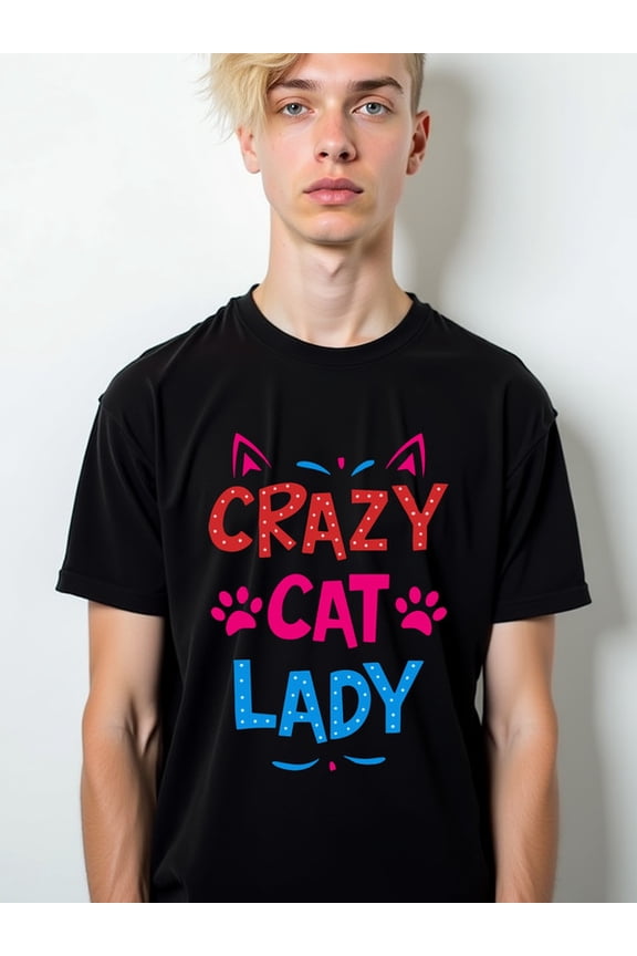 Crazy Cat Lady Tee men t shirts black limited edition elegant Comfortable activewear, perfect for gifts Funny Unisex Shirt Cotton tshirts