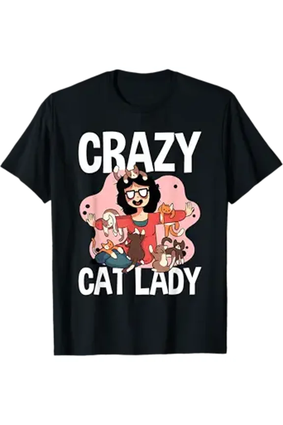 Crazy Cat Lady That Works For Me Cat Owner Cat Pet Animal T-Shirt