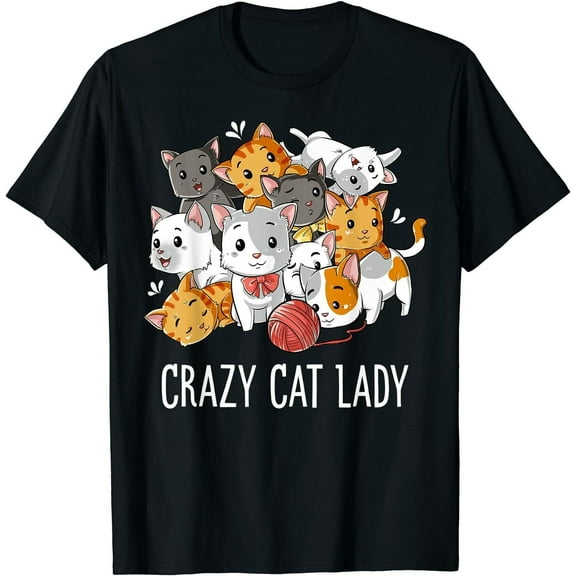 Crazy Cat Lover Funny Men Animal Shirt Gift, Size M-3XL