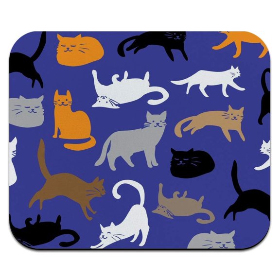 Crazy Cat Pattern Low Profile Thin Mouse Pad Mousepad