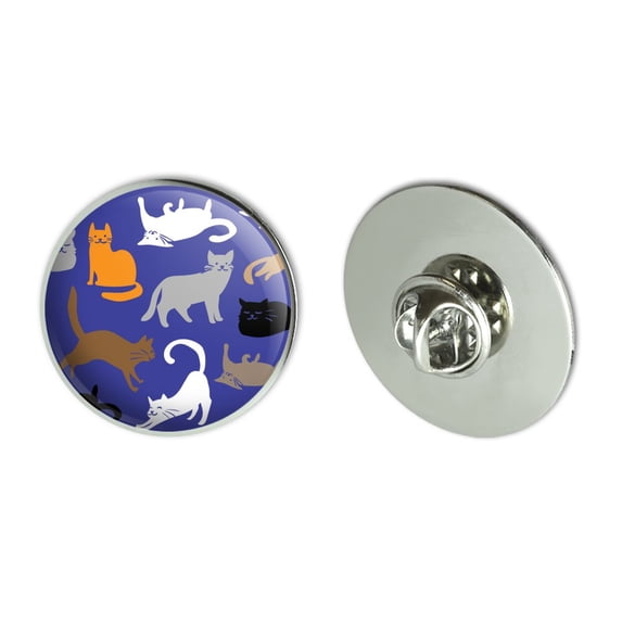 Crazy Cat Pattern Metal 1.1" Tie Tack Hat Lapel Pin Pinback
