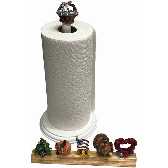 Crazy Chef Toppers Paper Towel Holder With 6 Seasonal Interchangeable Holiday Tops